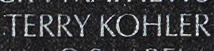Engraved name on The Wall of Captain Terry Kohler ,U.S. Air Force
